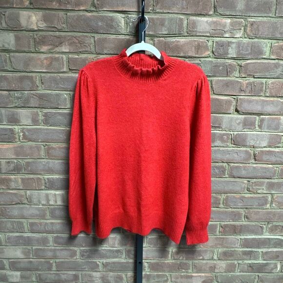 Loft Womens Red Mock Neck Sweater Size Large - Picture 2 of 5